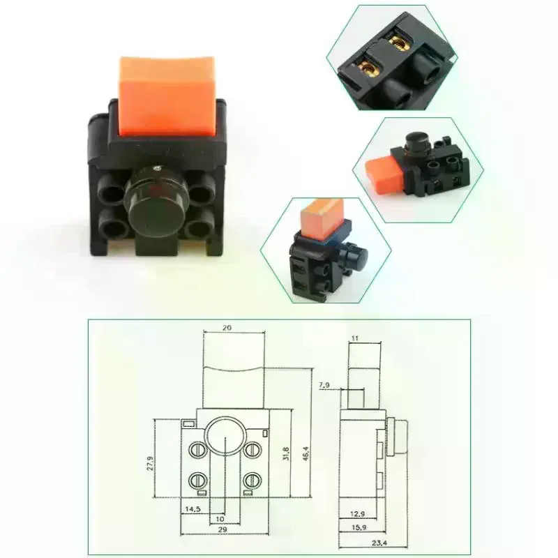 1/4Pcs AC250V6A Dual Electric Off-Lock Pole Replacement Accessories Chain Trigger Switch Circular Saw Saw Tools For 5900B
1/4Pcs AC250V6A Dual Electric Off-Lock Pole Replacement Accessories Chain Trigger Switch Circular Saw Saw Tools For 5900B