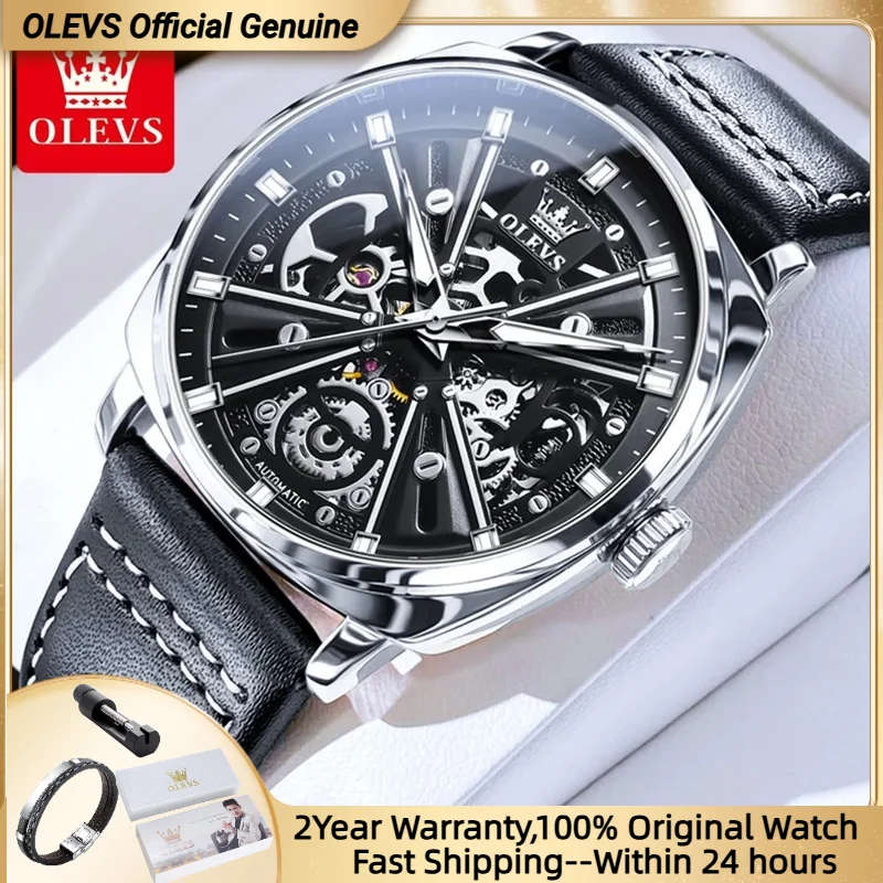 OLEVS 6685 Automatic Watch for Men Golden Skeleton Stainless Steel Waterproof Leather Strap Sports Men's Mechanical Wristwatches
OLEVS 6685 Automatic Watch for Men Golden Skeleton Stainless Steel Waterproof Leather Strap Sports Men's Mechanical Wristwatches