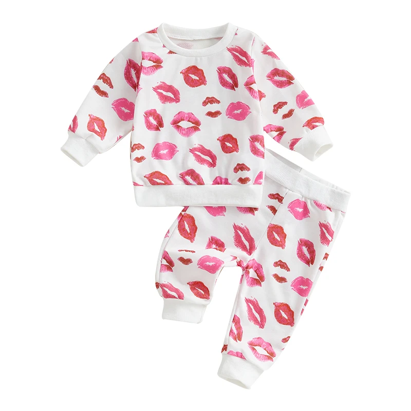 Baby Girls 2-piece Outfit Lips Print Long Sleeve Hoodie with Sweatpants Valentines Day Clothes
Baby Girls 2-piece Outfit Lips Print Long Sleeve Hoodie with Sweatpants Valentines Day Clothes