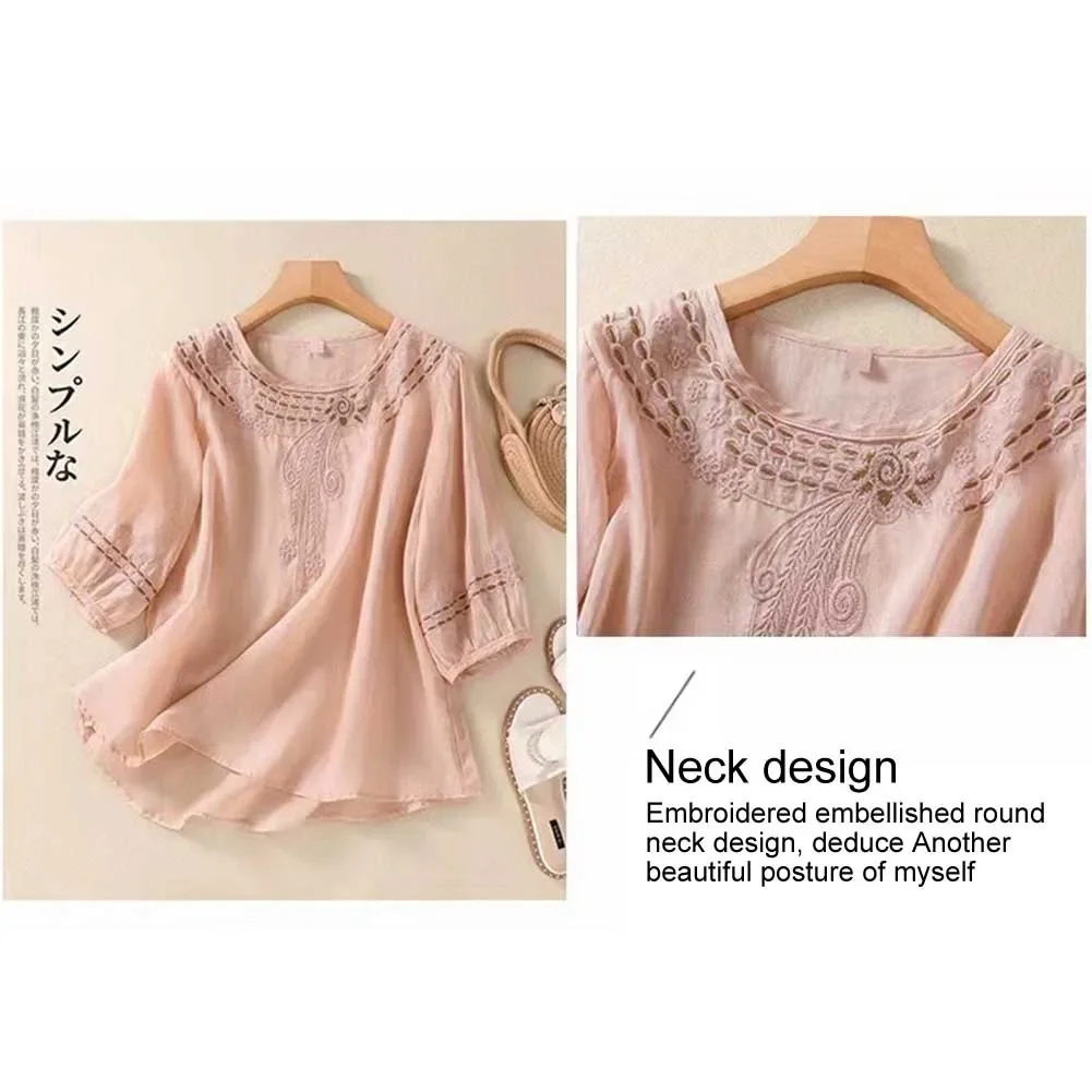 Casual Womens Top Floral Embroidery Blouse Holiday Wear Brand New Condition Casual Style Top O Neck Design Polyester Fabric
Casual Womens Top Floral Embroidery Blouse Holiday Wear Brand New Condition Casual Style Top O Neck Design Polyester Fabric