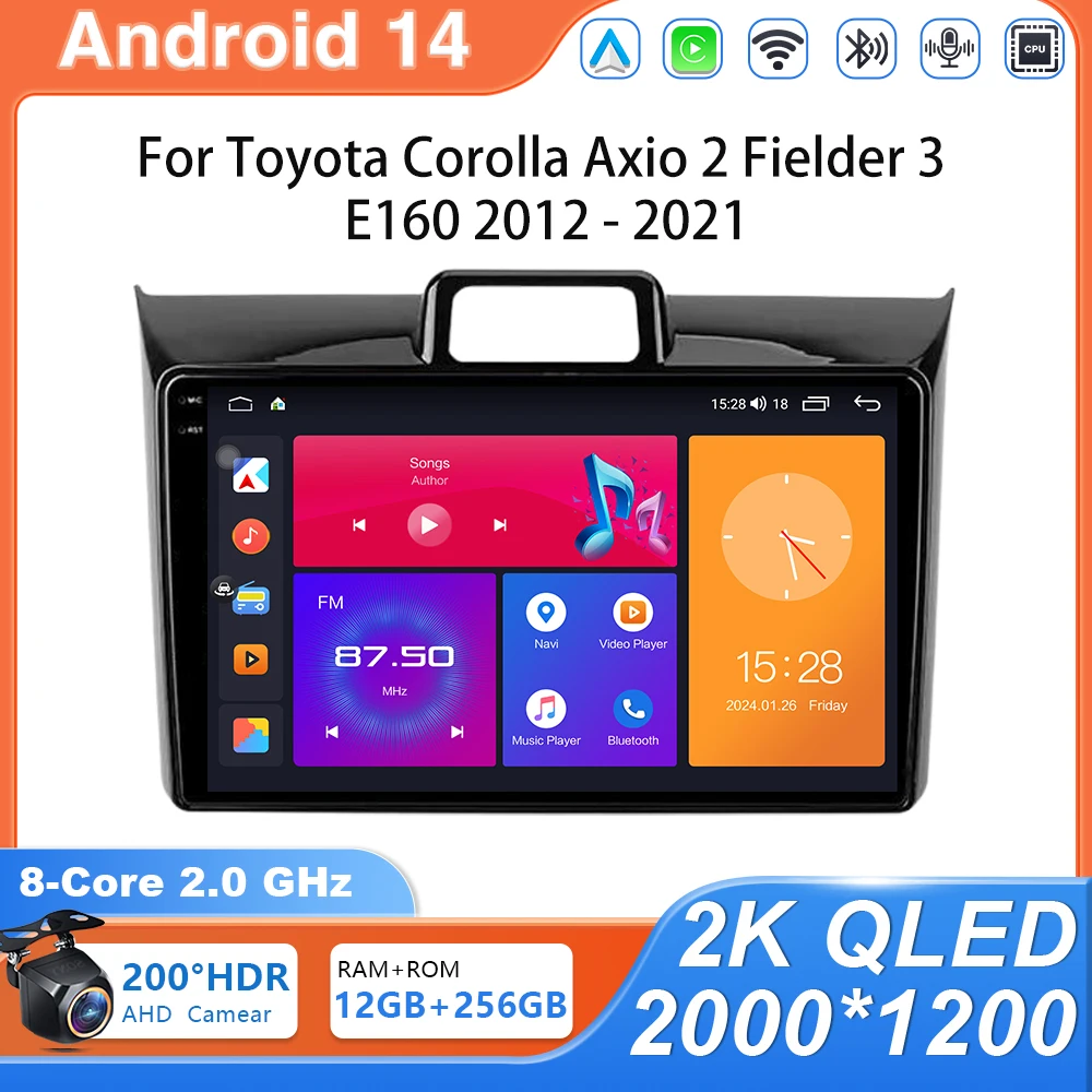 Автомобильный радиоприемник Android 14 для Toyota Corolla Axio 2 Fielder 3 E160 2012-2021 Мультимедийный видеоплеер GPS-навигация Carplay без 2din
Автомобильный радиоприемник Android 14 для Toyota Corolla Axio 2 Fielder 3 E160 2012-2021 Мультимедийный видеоплеер GPS-навигация Carplay без 2din