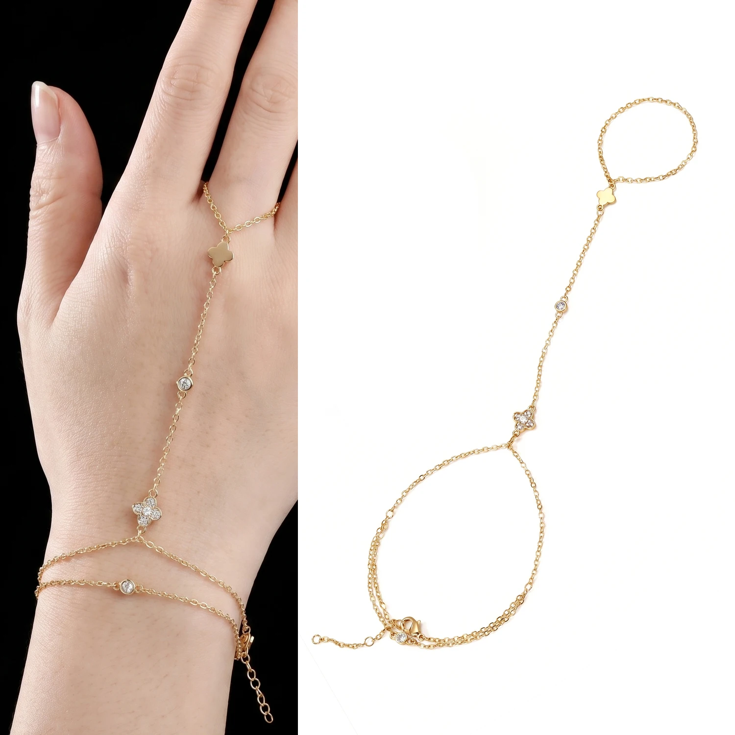Trendy, versatile 18K gold bracelet and ring set featuring a sophisticated floral design and diamond accents—a stylish, Instagra
Trendy, versatile 18K gold bracelet and ring set featuring a sophisticated floral design and diamond accents—a stylish, Instagra
