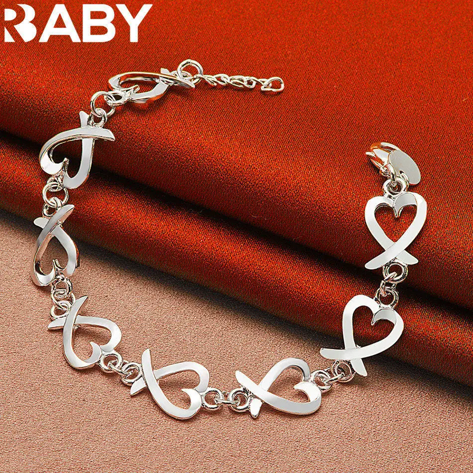 URBABY 925 Sterling Silver Heart Bracelet For Women's Jewelry Fashion Parties Holiday Gifts
URBABY 925 Sterling Silver Heart Bracelet For Women's Jewelry Fashion Parties Holiday Gifts