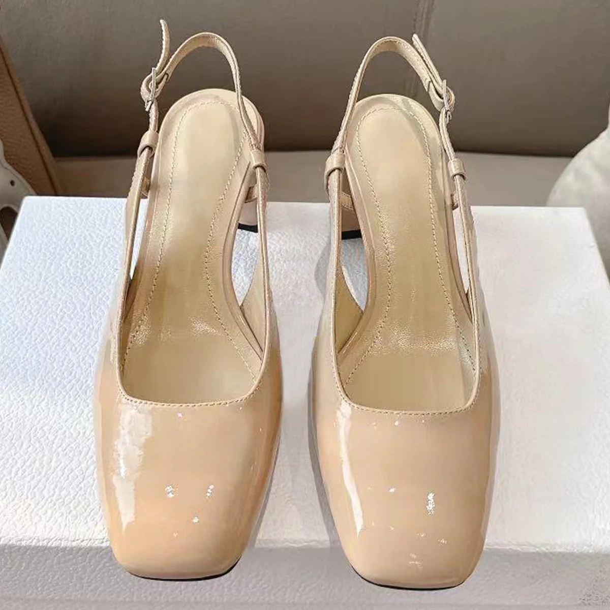 2026 Women's Soft Patent Leather Square Toe Adjustable Buckle Slingback Block Heels, Fashion Slip-Ons Office Shoes YYT25080320
2026 Women's Soft Patent Leather Square Toe Adjustable Buckle Slingback Block Heels, Fashion Slip-Ons Office Shoes YYT25080320
