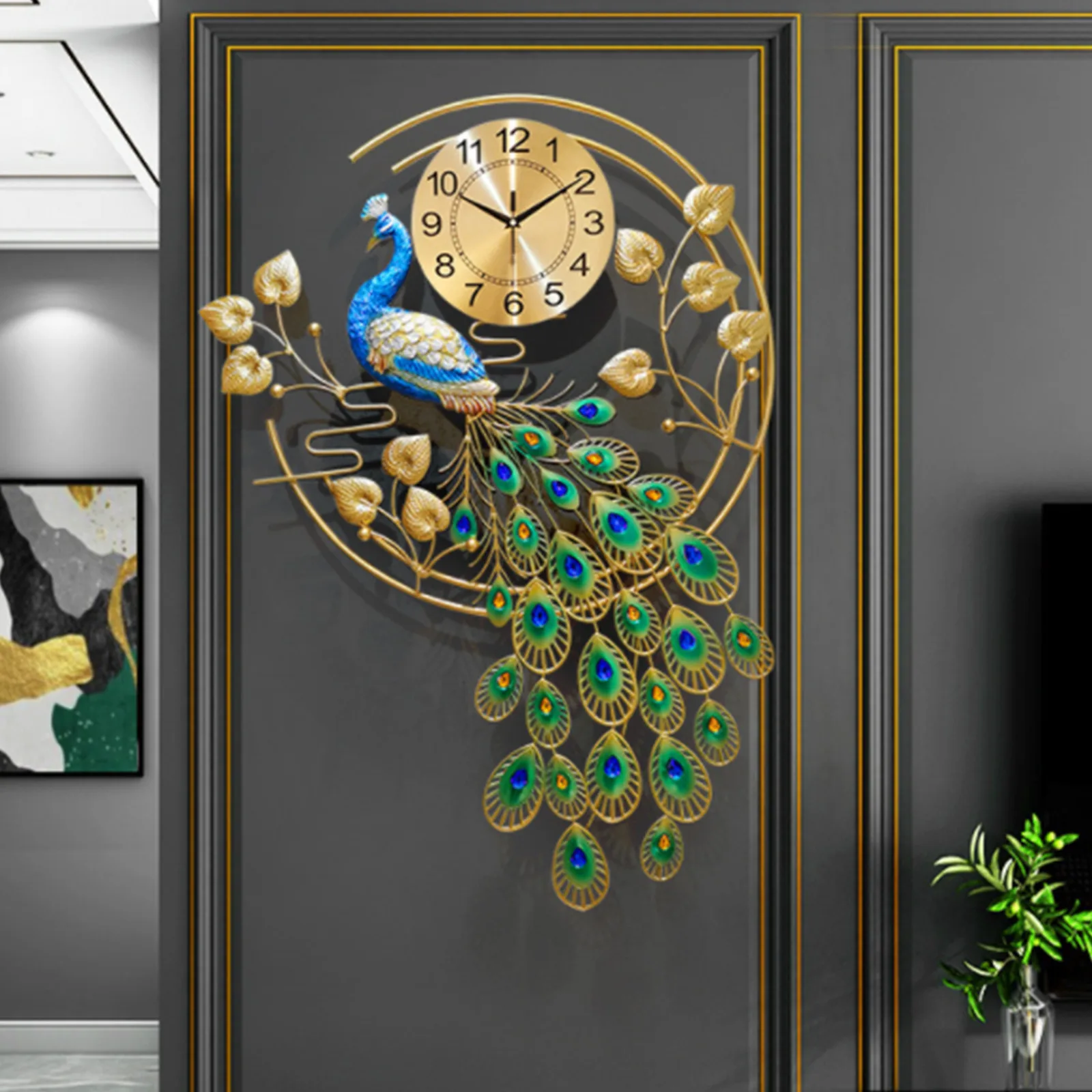 Creative Metal Wall Clock Modern Style Wall Watch Clock Peacock Shaped Wall Clock Silent Clock
Creative Metal Wall Clock Modern Style Wall Watch Clock Peacock Shaped Wall Clock Silent Clock