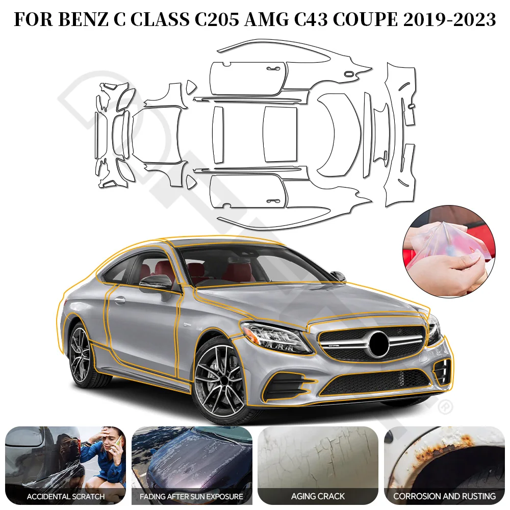 Защитная пленка PPF для Mercedes-Benz C-класса C205 AMG C43 Coupe 2016-2023, предварительно вырезанная, из ТПУ, антицарапийная, прозрачная, устойчивая к царапинам.
Защитная пленка PPF для Mercedes-Benz C-класса C205 AMG C43 Coupe 2016-2023, предварительно вырезанная, из ТПУ, антицарапийная, прозрачная, устойчивая к царапинам.