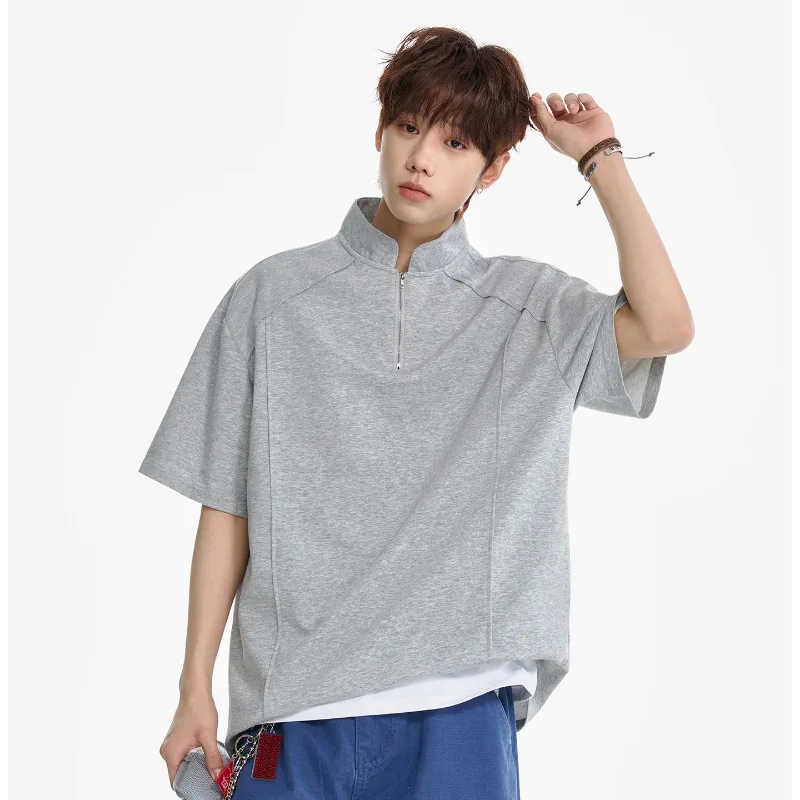 Men's Half Zip Stand Collar Short Sleeve T-Shirt Oversized Casual Knit Top Streetwear
Men's Half Zip Stand Collar Short Sleeve T-Shirt Oversized Casual Knit Top Streetwear