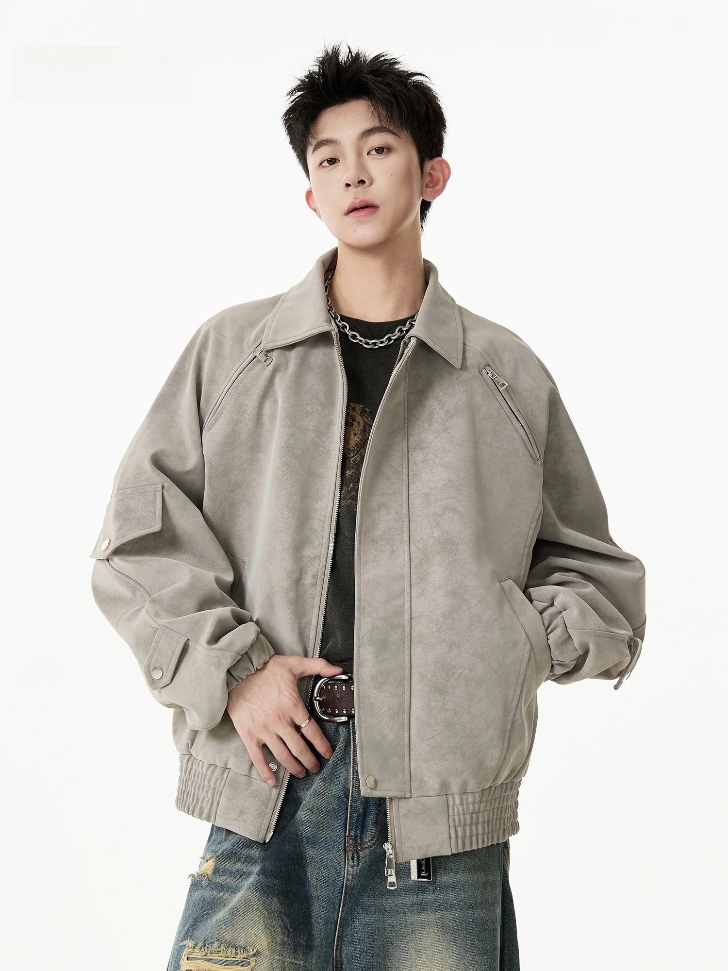 VUUG American Sle Men's PU Leather Motorcycle Jaet Winter Thiened Loose Fit Zipper Closure Workwear Coat Youth Faion
VUUG American Sle Men's PU Leather Motorcycle Jaet Winter Thiened Loose Fit Zipper Closure Workwear Coat Youth Faion