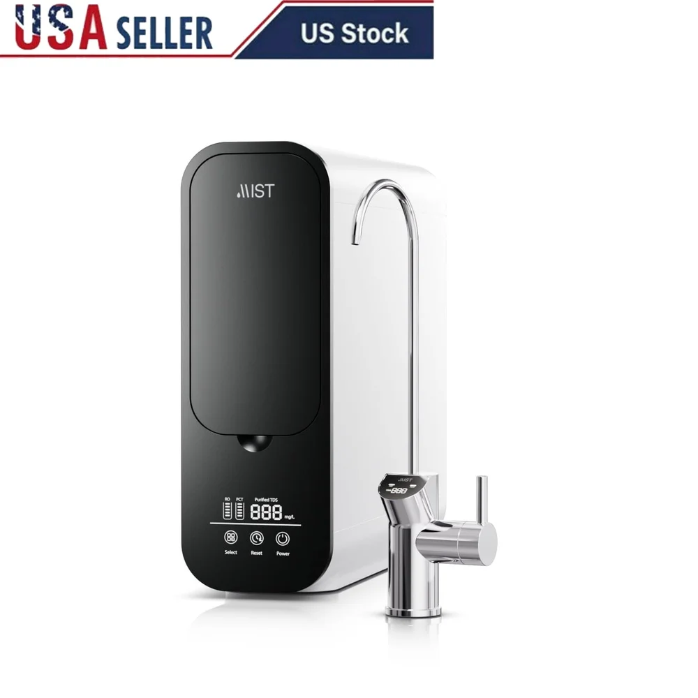 Березервуарная система фильтров для воды обратного осмоса, 4-ступенчатая фильтрация, 600 GPD, под раковину, двойной фильтр, экономия места, чистая вода 
Березервуарная система фильтров для воды обратного осмоса, 4-ступенчатая фильтрация, 600 GPD, под раковину, двойной фильтр, экономия места, чистая вода