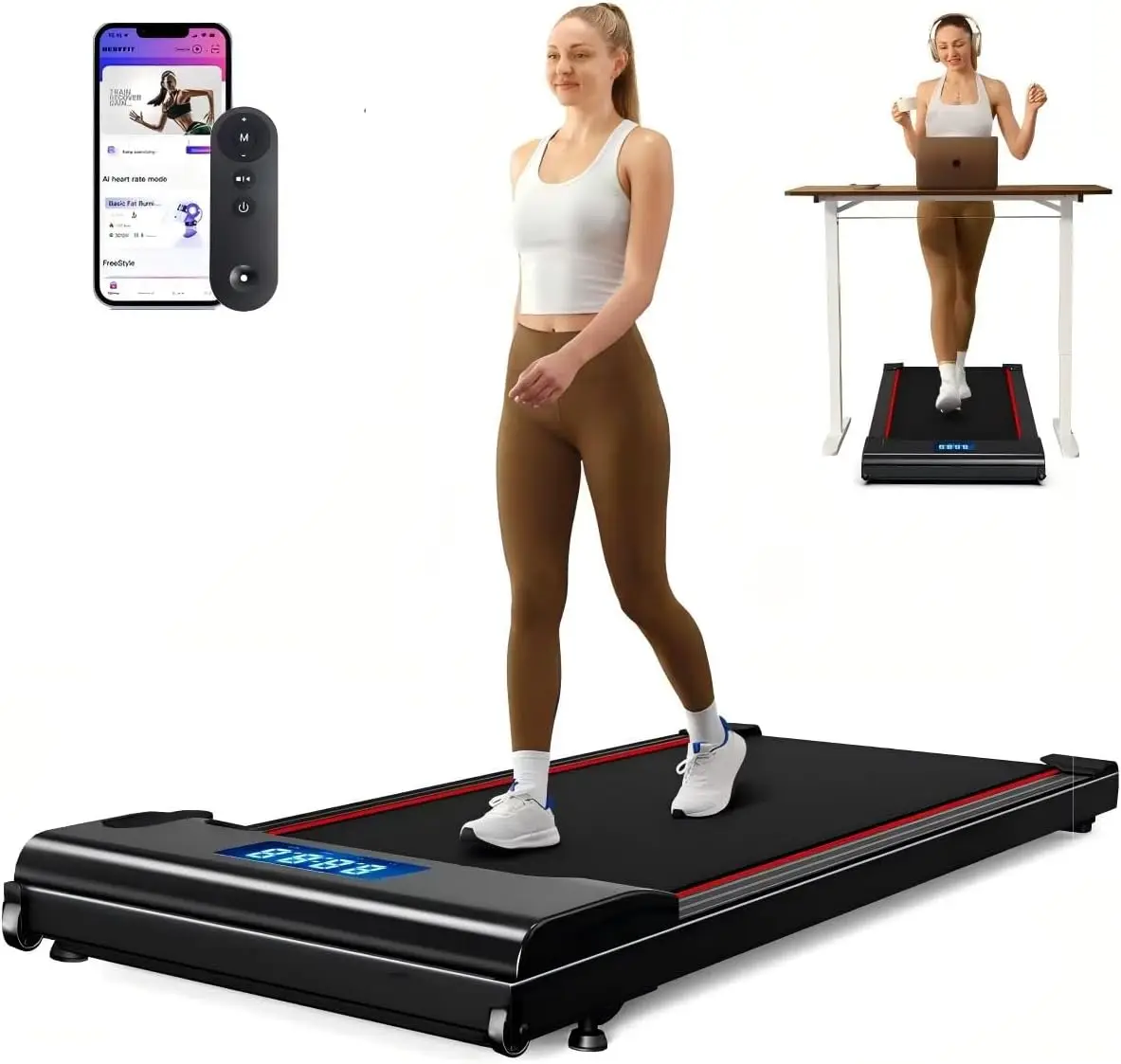 NeoSilent Walking Pad Under Desk Treadmill for Home with BLDC Core and Extra-Large Belt, App and Remote Control,Compact and Port
NeoSilent Walking Pad Under Desk Treadmill for Home with BLDC Core and Extra-Large Belt, App and Remote Control,Compact and Port