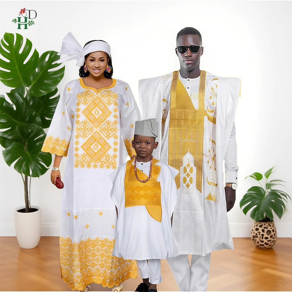 Family Matching African Wedding Outfits For Husband and Wife Bazin Riche Robes Custom Couple Dashiki Set Boy Kid white Dress
Family Matching African Wedding Outfits For Husband and Wife Bazin Riche Robes Custom Couple Dashiki Set Boy Kid white Dress