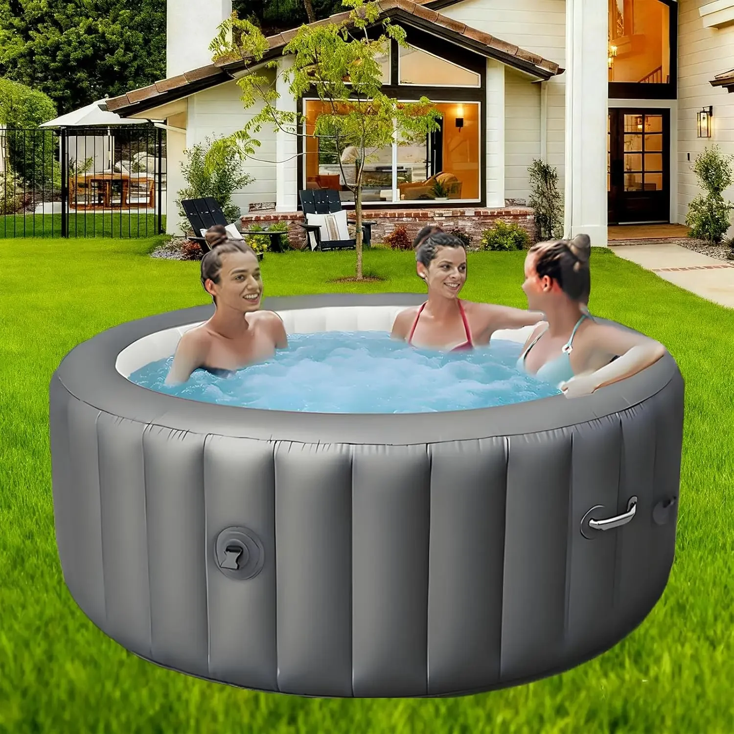 Luxury 2 6 Person Inflatable Hot Tub Portable Outdoor Spa with Rapid Heated 180 Bubble Massage 6 Ambient LED Lighting
Luxury 2 6 Person Inflatable Hot Tub Portable Outdoor Spa with Rapid Heated 180 Bubble Massage 6 Ambient LED Lighting