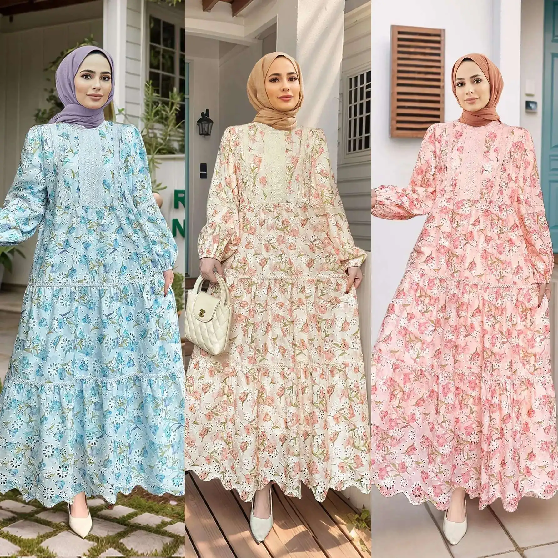 M297 Muslim New Dress Fashion Printed Embroidered Lace Splicing Long Dress Robe Abaya Ramadan Dubai Luxury Islam Elegant
M297 Muslim New Dress Fashion Printed Embroidered Lace Splicing Long Dress Robe Abaya Ramadan Dubai Luxury Islam Elegant