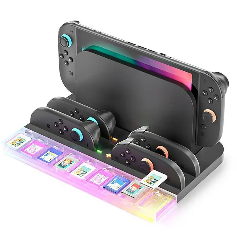 B27B Charging Dock Station For Switch 2 For Joycon Controller Cooling Stand With 9 Game Card Slots Game Console Stand
B27B Charging Dock Station For Switch 2 For Joycon Controller Cooling Stand With 9 Game Card Slots Game Console Stand