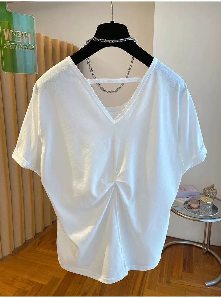 plus Size Summer Backless Short Sleeve T-Shirt Women's Fashionable Loose Slimming Design Top for Heavy Girls 2300 Pounds
plus Size Summer Backless Short Sleeve T-Shirt Women's Fashionable Loose Slimming Design Top for Heavy Girls 2300 Pounds