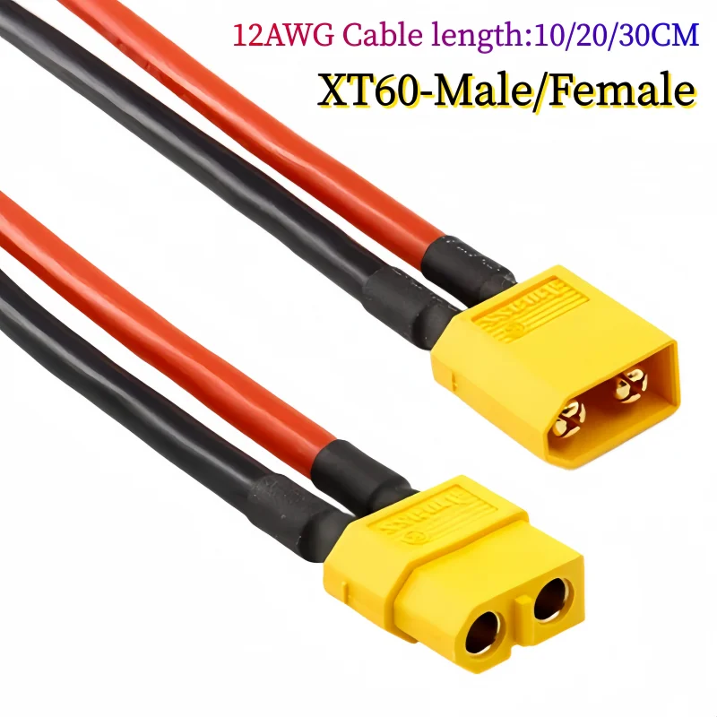XT60 XT-60 Male/Female Bullet Connectors Cable Plugs With Silicon 12AWG Wire For RC Lipo Battery Quadcopter Multicopter
XT60 XT-60 Male/Female Bullet Connectors Cable Plugs With Silicon 12AWG Wire For RC Lipo Battery Quadcopter Multicopter
