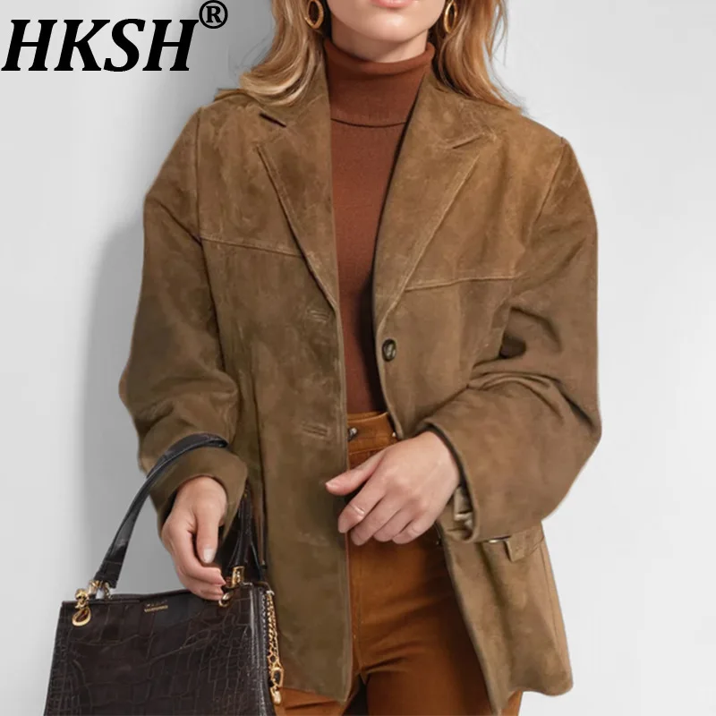 HKSH Autumn New Women Blazer Single Breasted Solid Color Vintage Temperament High Street Stylish Office Lady Casual Coat HK11181
HKSH Autumn New Women Blazer Single Breasted Solid Color Vintage Temperament High Street Stylish Office Lady Casual Coat HK11181