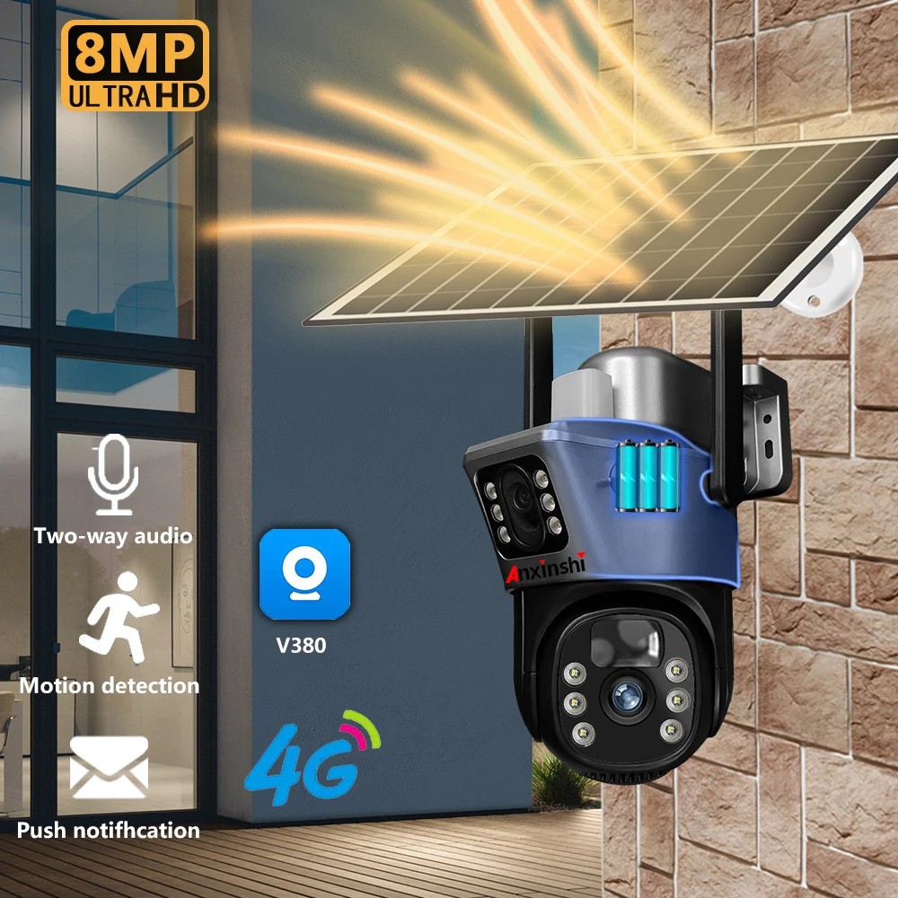 Cheap V380 Pro Solar Powered Security PTZ CCTV Camera Dual Lens Wireless Outdoor WiFi 4G Sim Card Solar Camera
Cheap V380 Pro Solar Powered Security PTZ CCTV Camera Dual Lens Wireless Outdoor WiFi 4G Sim Card Solar Camera