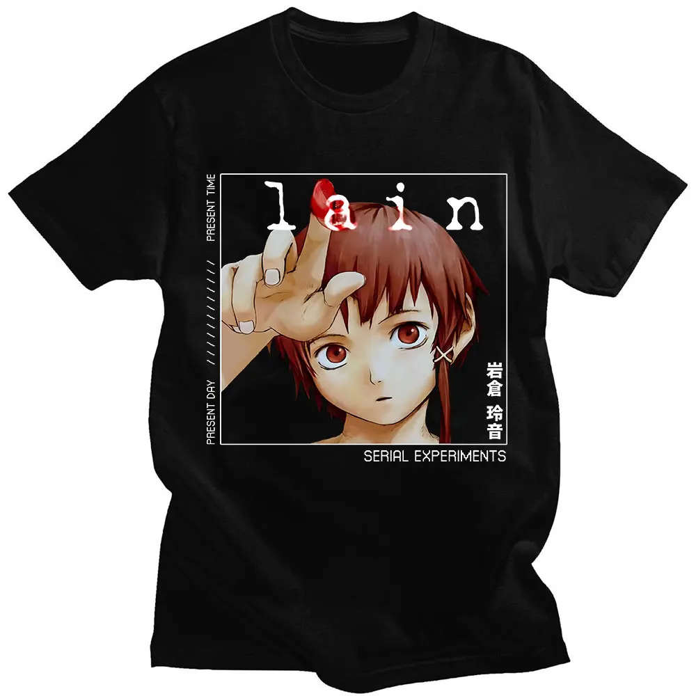 Anime Series Experiment Lain Iwakura T-shirts Vintage Men's and Women's T-shirts Cyberpunk Sci-fi Manga Prints
Anime Series Experiment Lain Iwakura T-shirts Vintage Men's and Women's T-shirts Cyberpunk Sci-fi Manga Prints