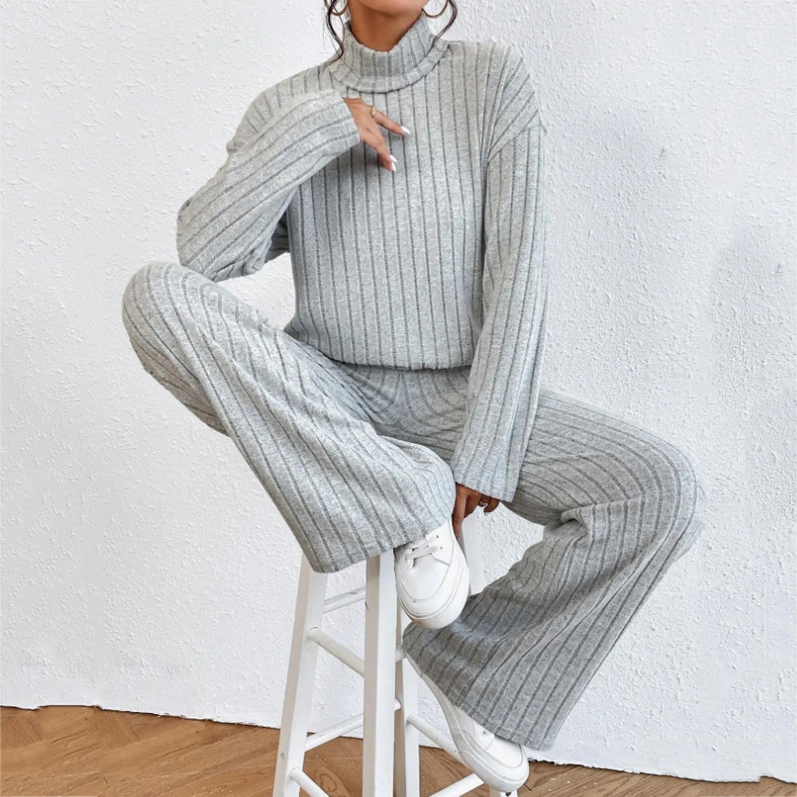 Turtleneck Sweater Tops With Pants 2 Piece Set Women Knitted Casual Warm Fashion Sweaters Soft Long Sleeve Pullover Streetwear
Turtleneck Sweater Tops With Pants 2 Piece Set Women Knitted Casual Warm Fashion Sweaters Soft Long Sleeve Pullover Streetwear