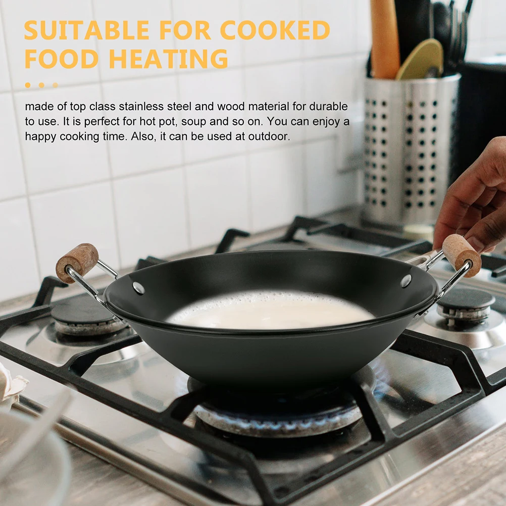 Small Hot Pot Kitchen Cooking Pot Stainless Steel Wooden Handle Thickened Non-Stick Easy Clean Household Cooking Utensil 
Small Hot Pot Kitchen Cooking Pot Stainless Steel Wooden Handle Thickened Non-Stick Easy Clean Household Cooking Utensil