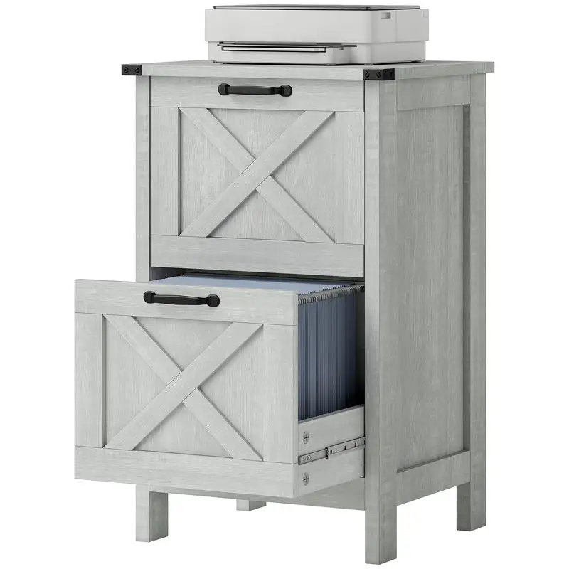 Vertical File Cabinet with 2 Drawers, Rustic Farmhouse Office Storage Cabinet for A4, Letter Size, Distressed Light Gray
Vertical File Cabinet with 2 Drawers, Rustic Farmhouse Office Storage Cabinet for A4, Letter Size, Distressed Light Gray