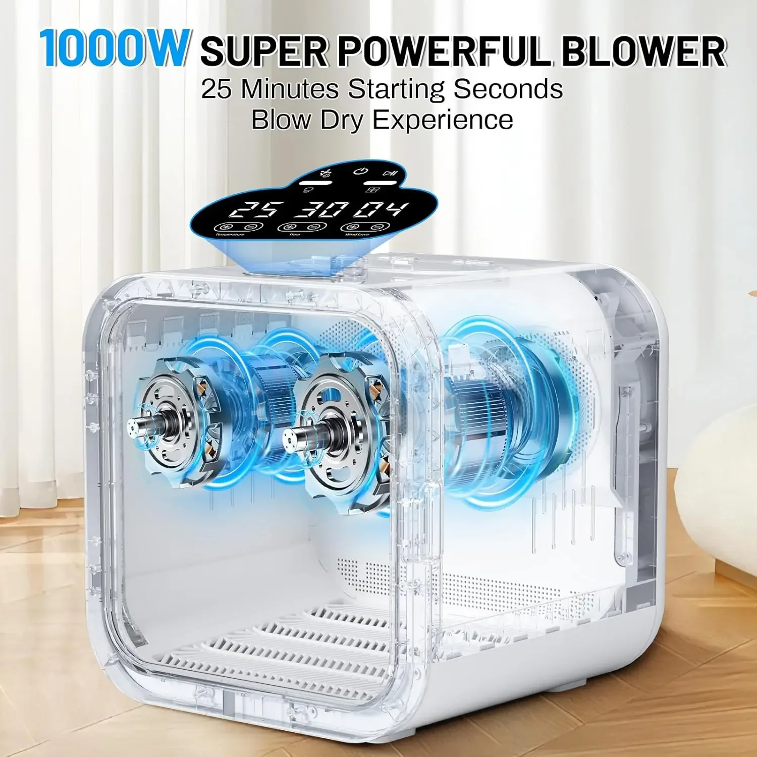 70L Pet Hair Dryer Box, Dual Motor 360° Drying, Temp Control, 4 Speeds & 5 Modes for Cats & Small Dogs, Custom
70L Pet Hair Dryer Box, Dual Motor 360° Drying, Temp Control, 4 Speeds & 5 Modes for Cats & Small Dogs, Custom