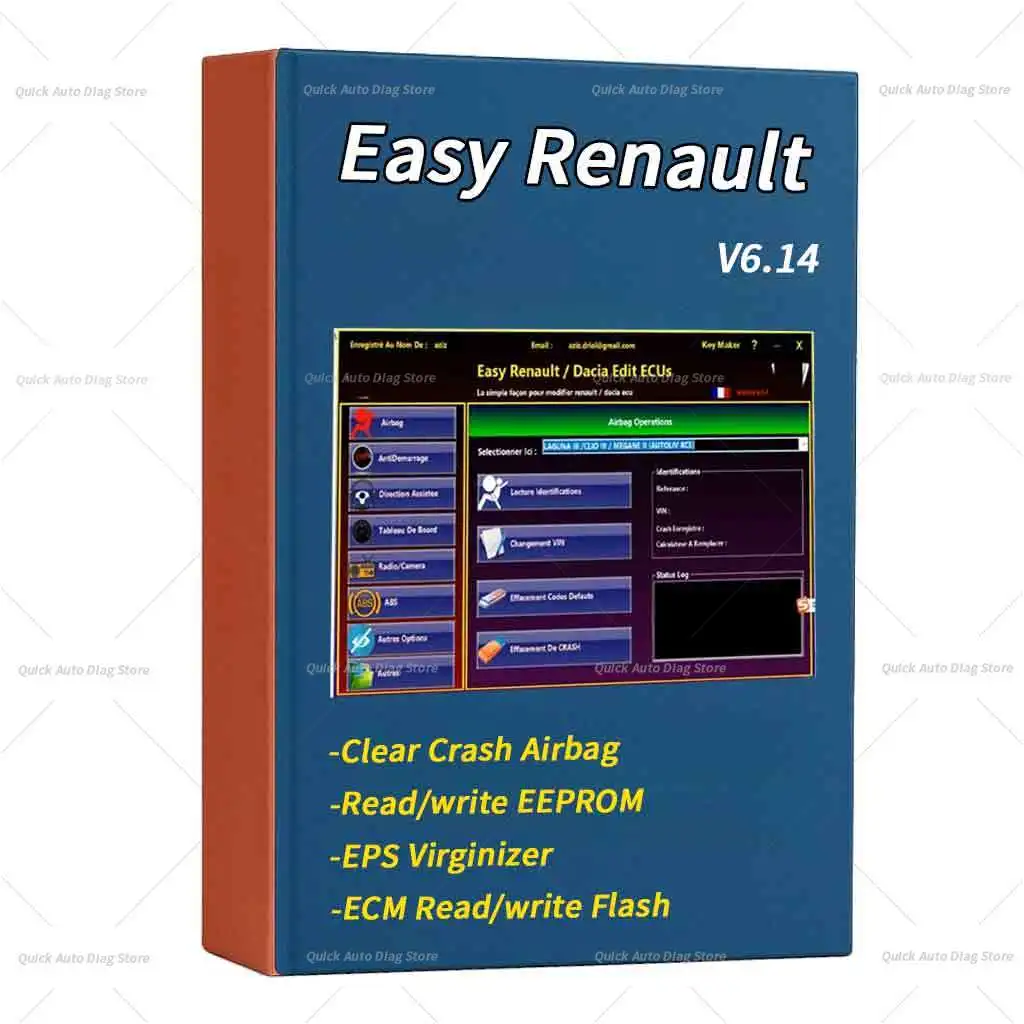 Easy Renault 6.1.4 Программное обеспечение для Renault ECU Programmer Clear Crash Airbag Card Keys UCH Cleaner РАБОТА с OBDLink Renolink
Easy Renault 6.1.4 Программное обеспечение для Renault ECU Programmer Clear Crash Airbag Card Keys UCH Cleaner РАБОТА с OBDLink Renolink