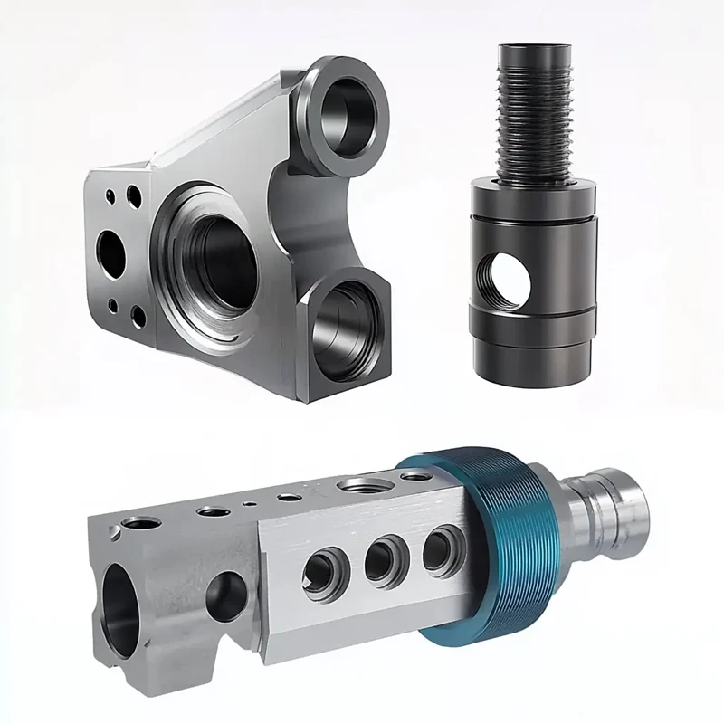 Custom Precision CNC Machined Metal Hydraulic Valve Block & Threaded Valve Connector Parts
Custom Precision CNC Machined Metal Hydraulic Valve Block & Threaded Valve Connector Parts
