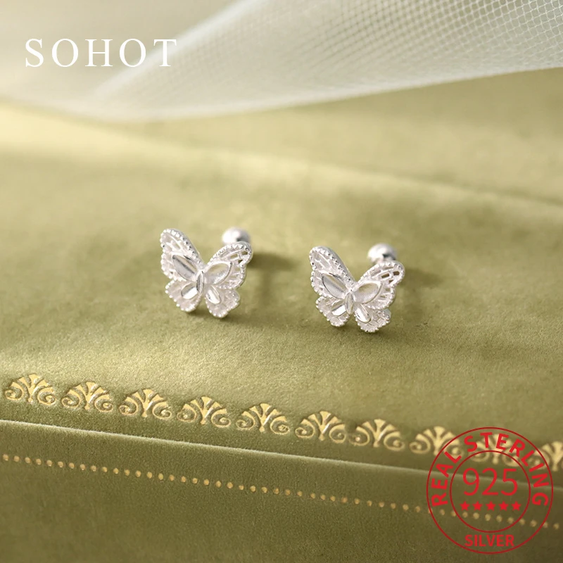 Real 925 Sterling Silver Mini Butterfly Piercing Screw Bead Stud Earrings for Women Trendy Fine Jewelry Light Luxury Accessories
Real 925 Sterling Silver Mini Butterfly Piercing Screw Bead Stud Earrings for Women Trendy Fine Jewelry Light Luxury Accessories