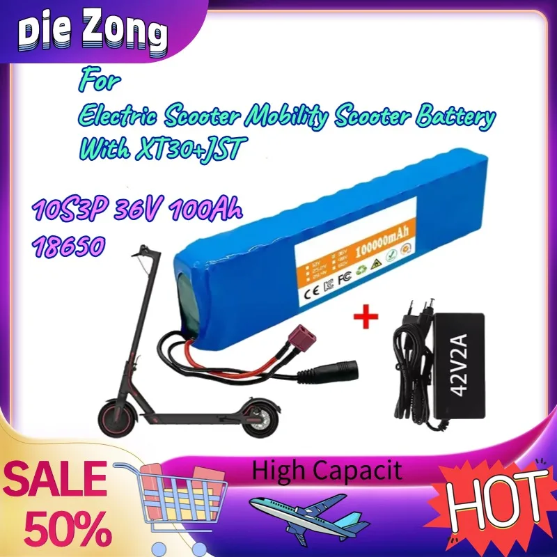 In Stock For Electric Scooter Mobility Scooter Battery With XT30+JST 10S3P 36V 100Ah 18650 Lithium Battery BMS 42V 2A Charger
In Stock For Electric Scooter Mobility Scooter Battery With XT30+JST 10S3P 36V 100Ah 18650 Lithium Battery BMS 42V 2A Charger