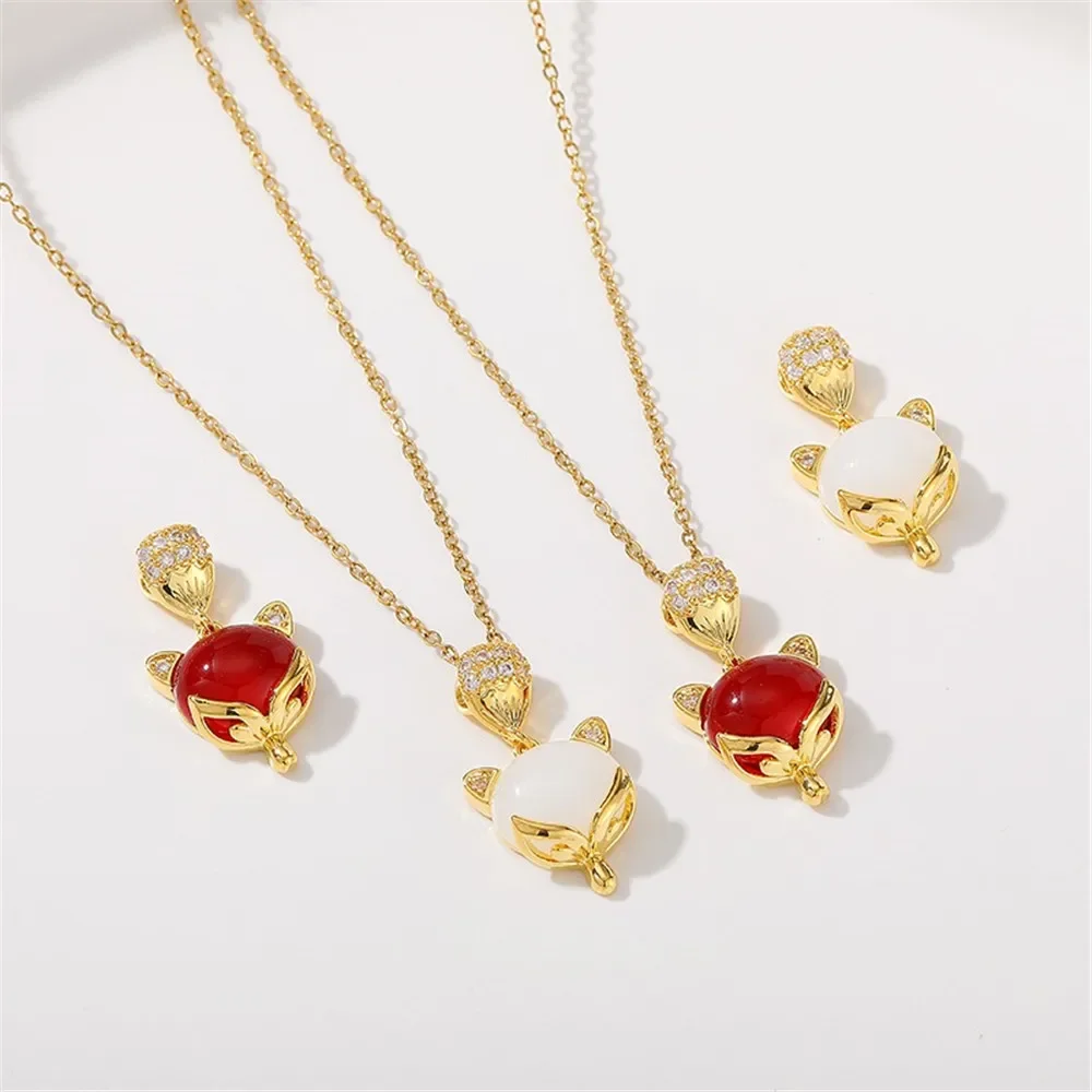 18K Gold Imitation Pomegranate Fox Pendant Accessory DIY Handmade Necklace, Earrings, Ear Jewelry Material L429
18K Gold Imitation Pomegranate Fox Pendant Accessory DIY Handmade Necklace, Earrings, Ear Jewelry Material L429