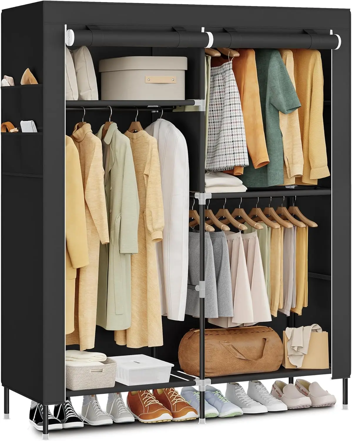 Portable Closet, Fabric Wardrobe, Clothes Rack with Shelves, Pockets, Large Capacity, 3 Hanging Rods, 50 x 17.7 x 70.9 Inches
Portable Closet, Fabric Wardrobe, Clothes Rack with Shelves, Pockets, Large Capacity, 3 Hanging Rods, 50 x 17.7 x 70.9 Inches