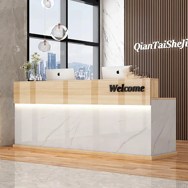 Trendy Display Reception Desk Modern Nordic Reception Desk Storage Luxury Vintage Bancone Commercial Furniture
Trendy Display Reception Desk Modern Nordic Reception Desk Storage Luxury Vintage Bancone Commercial Furniture