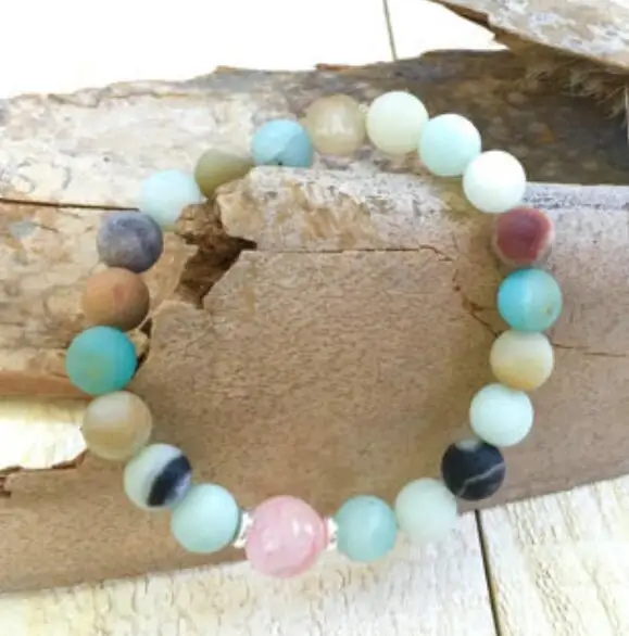 8mm Amazoniteite Rose Quartz Gemstone Mala Bracelet 7.5inches Beaded Eco-friendly Link Unisex Chain Wear Prayer
8mm Amazoniteite Rose Quartz Gemstone Mala Bracelet 7.5inches Beaded Eco-friendly Link Unisex Chain Wear Prayer