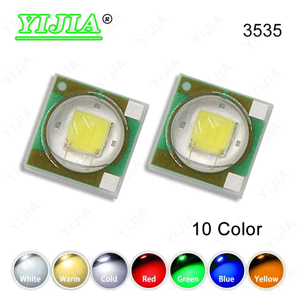 1W 3W High Power 3535 XPE Light Beads Warm Natural Cold White Green Blue Yellow Deep Red 660nm SMD3535 Chips For DIY Flashlight
1W 3W High Power 3535 XPE Light Beads Warm Natural Cold White Green Blue Yellow Deep Red 660nm SMD3535 Chips For DIY Flashlight