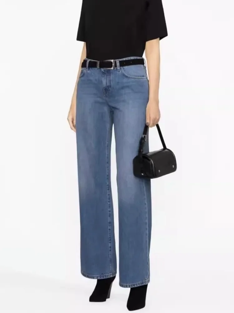 New Office Lady Loose Straight Jeans High Waist Pockets Streetwear American Washed Bule Denim Pants Female 2DC1314
New Office Lady Loose Straight Jeans High Waist Pockets Streetwear American Washed Bule Denim Pants Female 2DC1314