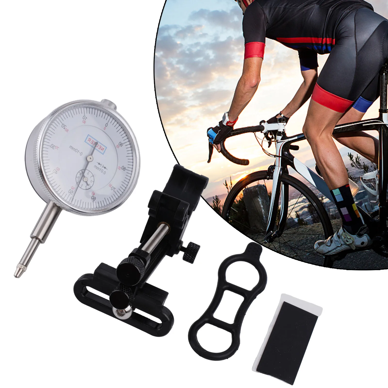 Bicycle Wheel Truing Stand with Percentage Indicator and Rubber Bands for Easy Bike Rim Adjustment and Maintenance
Bicycle Wheel Truing Stand with Percentage Indicator and Rubber Bands for Easy Bike Rim Adjustment and Maintenance