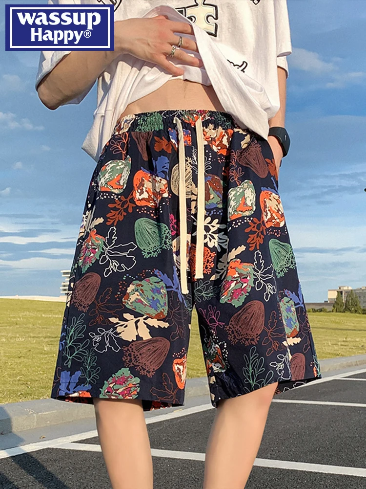 Wassup Happy Summer Thin Ice Silk Qui Dry Loose Five-Quarter Floral Print Men's orts Casual Straight Leg Pants
Wassup Happy Summer Thin Ice Silk Qui Dry Loose Five-Quarter Floral Print Men's orts Casual Straight Leg Pants