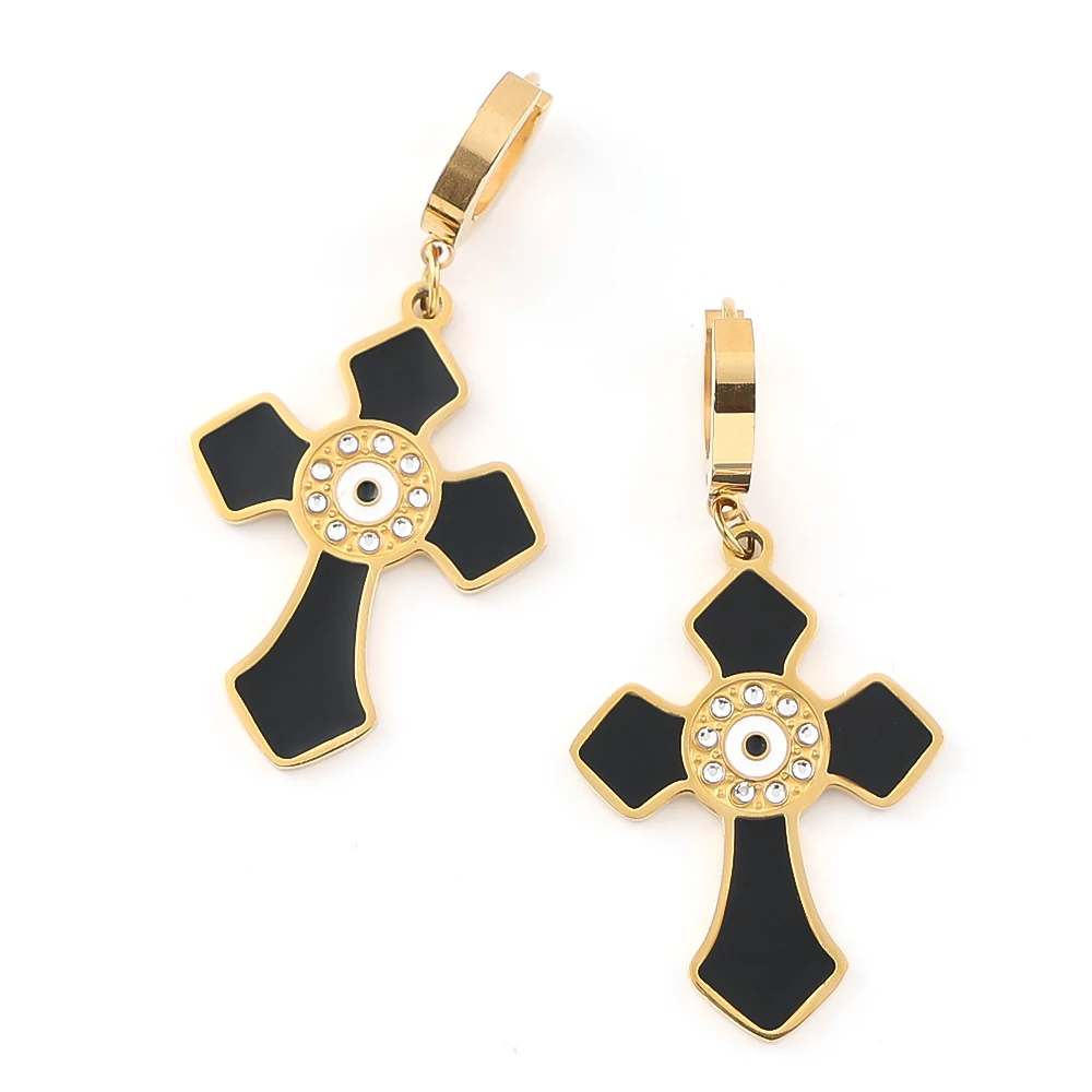 Devil Eye Jesus Cross Pendant Enamel Dangle Earrings For Women Men Stainless Steel Gold Color Christian Earring Party Jewelry
Devil Eye Jesus Cross Pendant Enamel Dangle Earrings For Women Men Stainless Steel Gold Color Christian Earring Party Jewelry