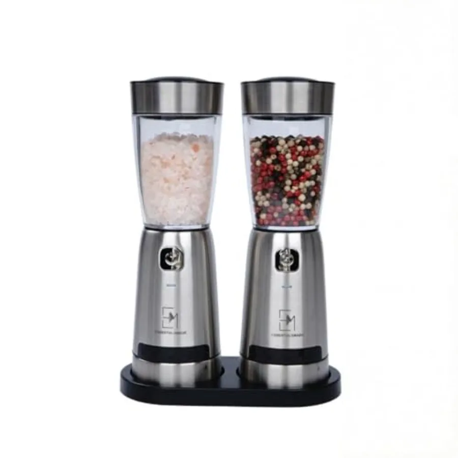 Electric Salt and Pepper Grinder Set Rechargeable Stainless Steel Mills Upgraded 800mAh Battery Large 200ml Ccity with 5 Adjust
Electric Salt and Pepper Grinder Set Rechargeable Stainless Steel Mills Upgraded 800mAh Battery Large 200ml Ccity with 5 Adjust