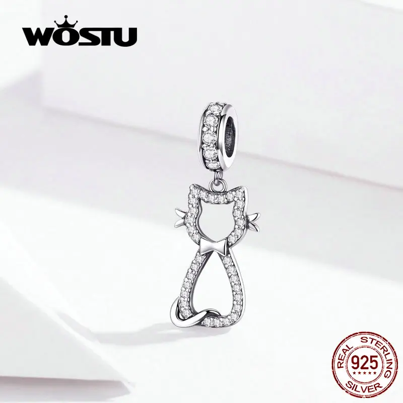 WOSTU Sweet Cat Animal Dangle Charm 925 Sterling Silver Zircon Beads Fit Original DIY Bracelet Silver 925 Jewelry Making FIC1162
WOSTU Sweet Cat Animal Dangle Charm 925 Sterling Silver Zircon Beads Fit Original DIY Bracelet Silver 925 Jewelry Making FIC1162