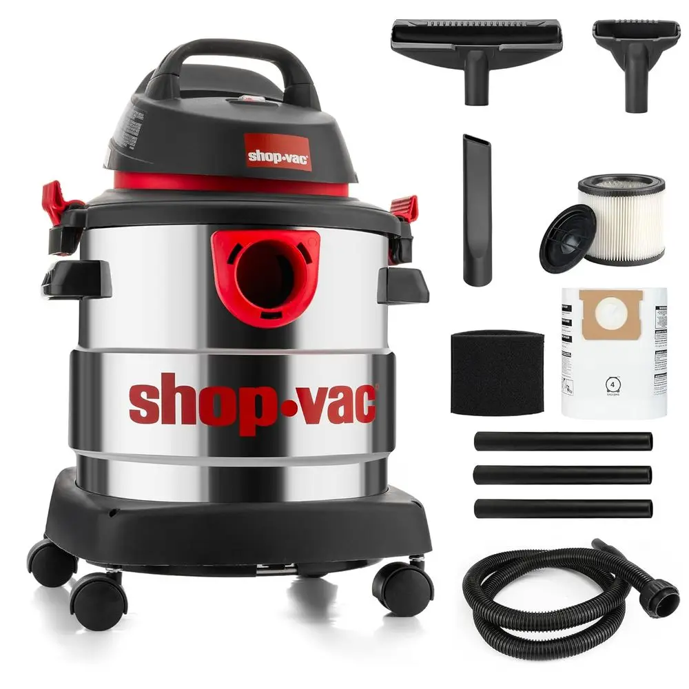 5989305 Wet/Dry Vacuum, 5 Gallon, 4.5 Peak HP StainlSteel Vacuum, 1.25 Inch Diameter x 7 oot Hose, 6 t Cord Length, Ideal or Job
5989305 Wet/Dry Vacuum, 5 Gallon, 4.5 Peak HP StainlSteel Vacuum, 1.25 Inch Diameter x 7 oot Hose, 6 t Cord Length, Ideal or Job