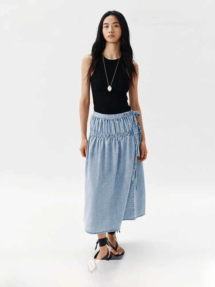 H&M Women's A-Line Skirt Denim Belted Outdoor Travel Knee-Length Spring Summer New Arrival Ladies Standard Waist Folded
H&M Women's A-Line Skirt Denim Belted Outdoor Travel Knee-Length Spring Summer New Arrival Ladies Standard Waist Folded