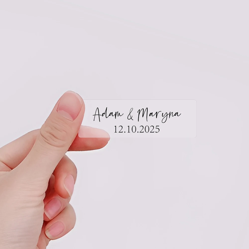 50pcs Personalized Wedding Stickers, Custom Transparent Wedding Stickers, Rectangular Stickers for Name Date, Label Sticker
50pcs Personalized Wedding Stickers, Custom Transparent Wedding Stickers, Rectangular Stickers for Name Date, Label Sticker