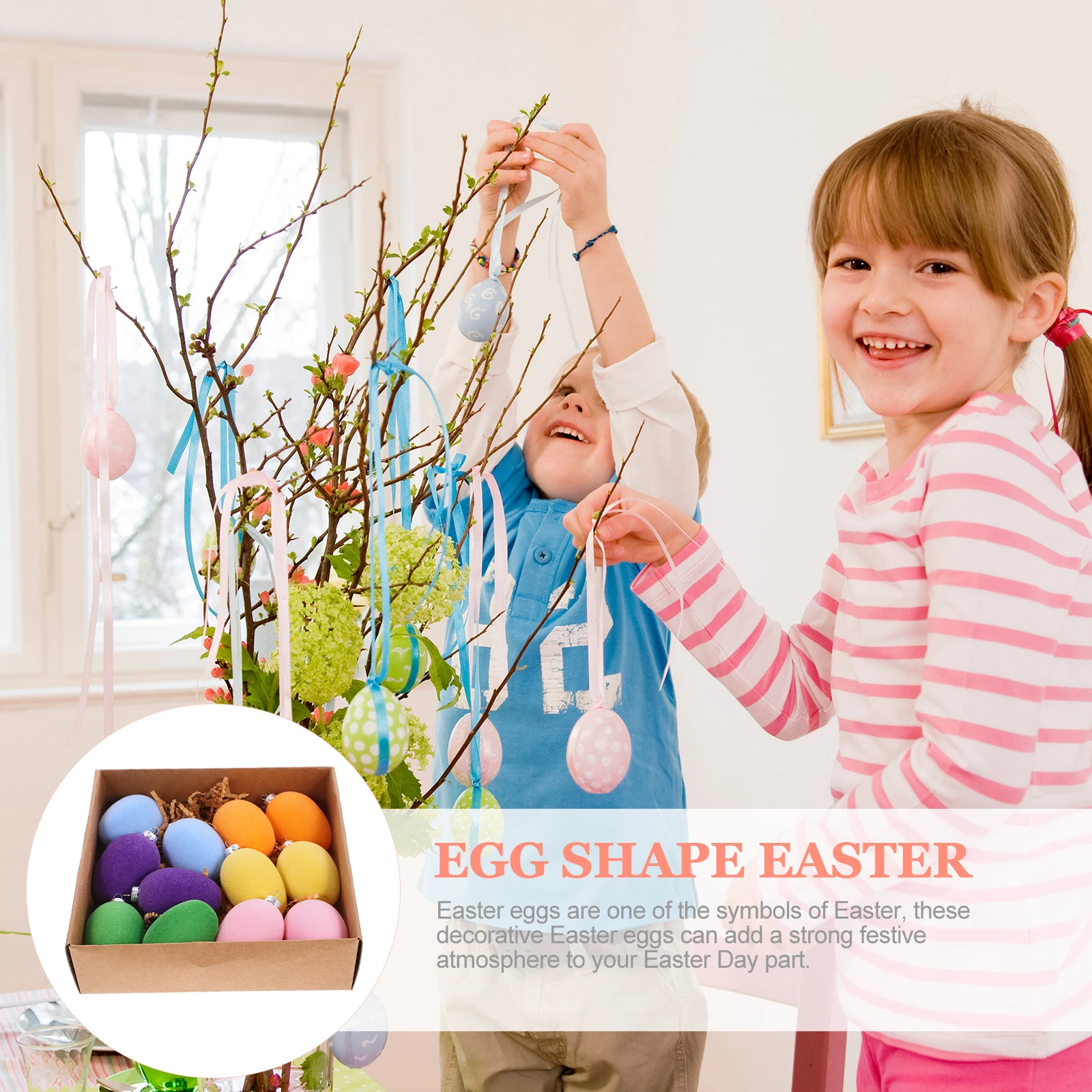 12Pcs Easter Hanging Ornaments Egg Shape Mixed Color Festival Hanging Decor for Party Easter Decorations Ornament
12Pcs Easter Hanging Ornaments Egg Shape Mixed Color Festival Hanging Decor for Party Easter Decorations Ornament