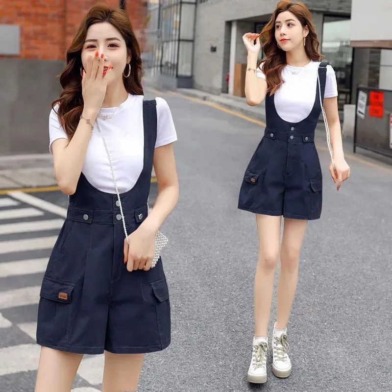 Korean Women High Waisted Backstraps Pants New Female Loose Fit Solid Color Versatile Rompers Summer Jumpsuit Shorts JJ213
Korean Women High Waisted Backstraps Pants New Female Loose Fit Solid Color Versatile Rompers Summer Jumpsuit Shorts JJ213