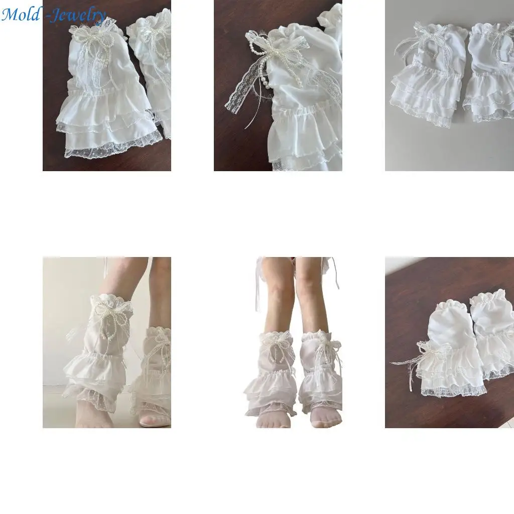 69HB Women Elegant Ruffle Lace Leg Sleeve Pearls Bows Leg Warmer for Party and Casual
69HB Women Elegant Ruffle Lace Leg Sleeve Pearls Bows Leg Warmer for Party and Casual