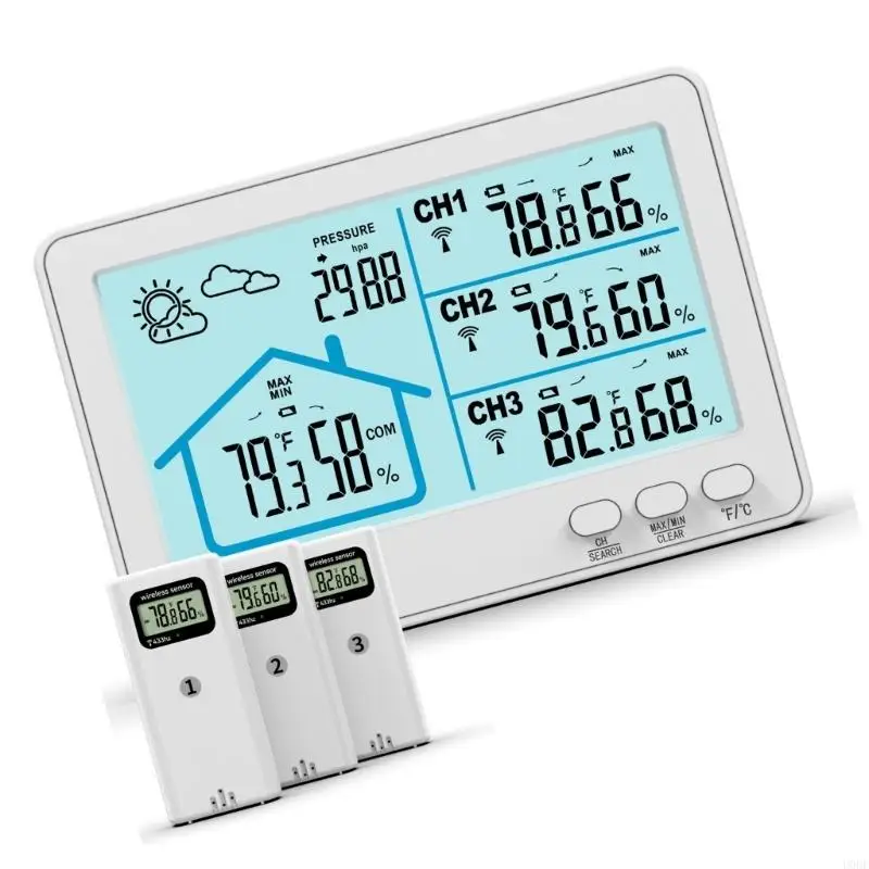 e wireless weather station color screen indoor and outdoor temperature and humidity meter large screen home backlit plug-in
e wireless weather station color screen indoor and outdoor temperature and humidity meter large screen home backlit plug-in