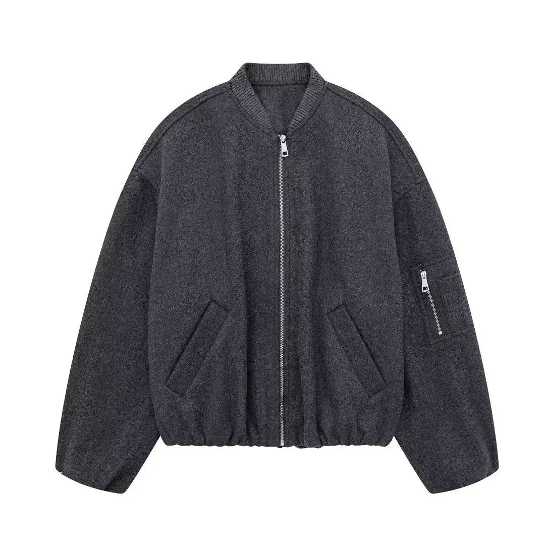 Fashion Soild Bomber Jacket For Women 2025 Autumn Long Sleeve Zipper Pocket Coats Female Stand Collar Street Chic Lady Outerwear
Fashion Soild Bomber Jacket For Women 2025 Autumn Long Sleeve Zipper Pocket Coats Female Stand Collar Street Chic Lady Outerwear
